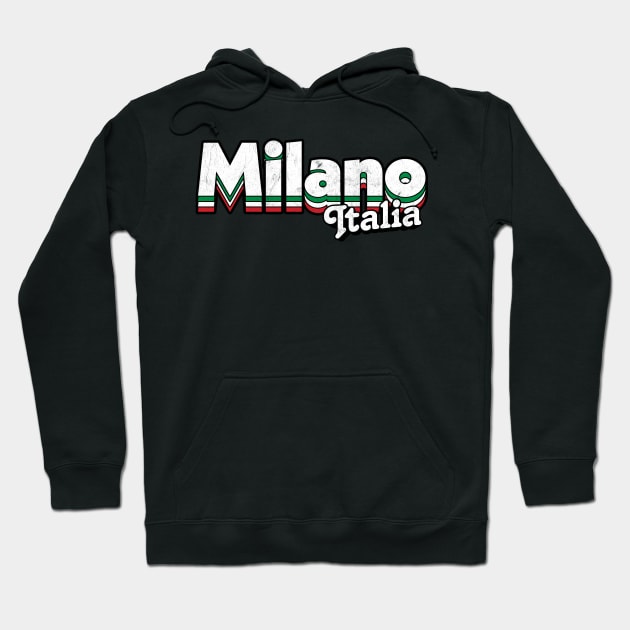 Milano, Italia / Retro Style Design Hoodie by DankFutura